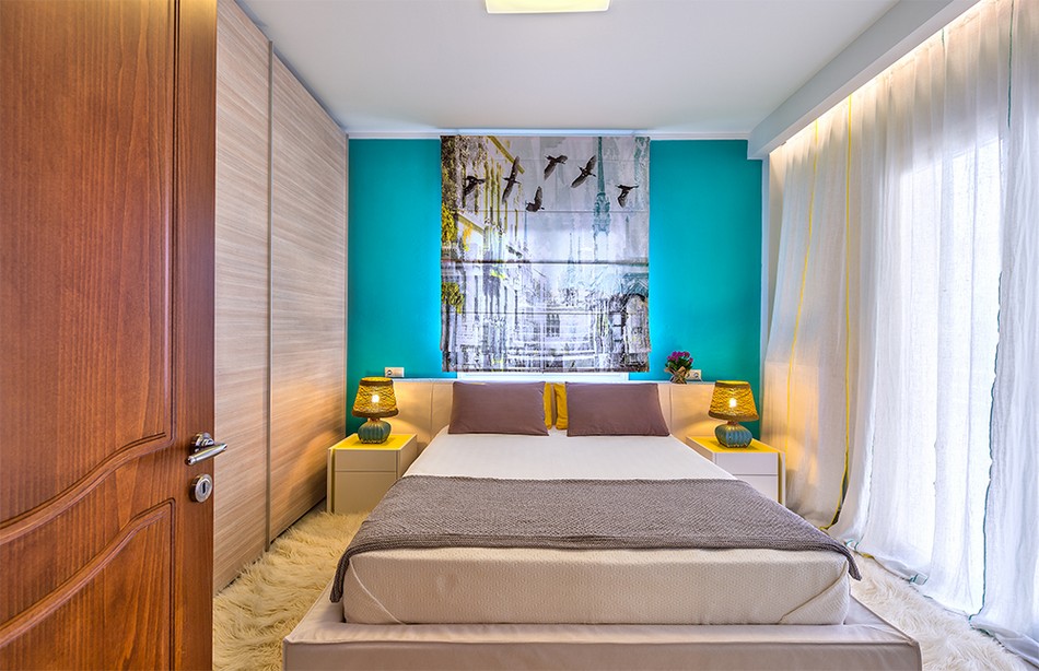 Color en Creta - Salon dormitorio